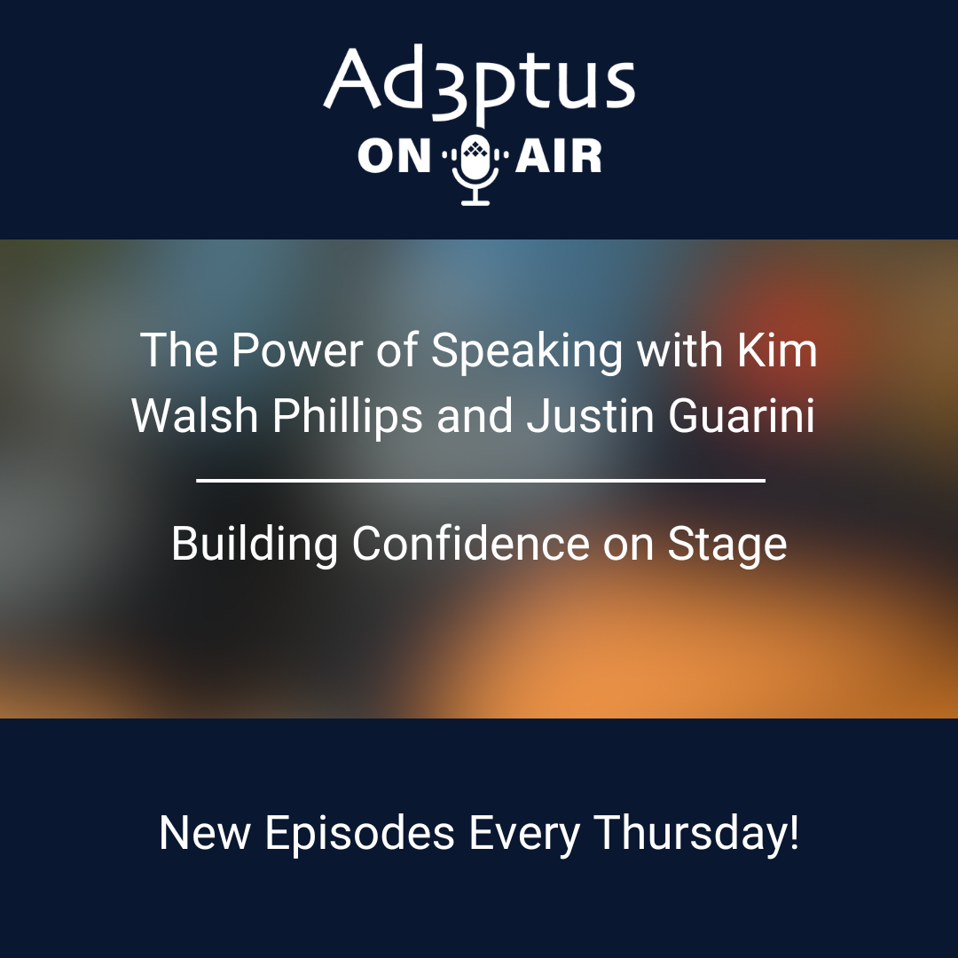 Adeptus On-Air with featured guests, Justin Guarini and Kim Walsh Phillips.