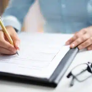 An individual beginning the paperwork for a central withholding agreement.